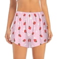 thumbnail image 2 of Gukieu Strawberry Floral Print Women's Sports Shorts with Drawstring Elastic Waistband for Running, Yoga, Fitness-X-Large, 2 of 7