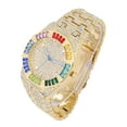 thumbnail image 4 of Charles Raymond The Baguette Royal Timepiece Lit with rectangular brilliant cut diamond crystals on Blinged Out Hip Hop watch Bezel and Band - ST10386C Rainbow Cuban, 4 of 8