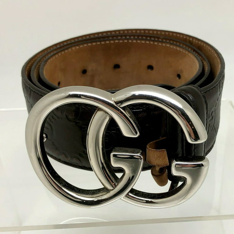 Gucci Men's Leather Belt with Double G Buckle