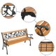 thumbnail image 3 of Zimtown Patio Parque Jardín Banco de Madera Porche Camino Silla Muebles Hierro Fundido Madera Dura, Bronce y Natural, 3 of 8