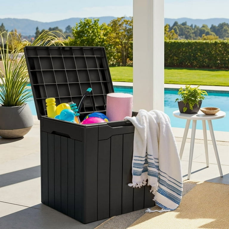 Homall 31 Gallon Resin Outdoor Deck Storage Box, Waterproof Patio