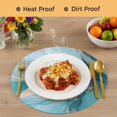 thumbnail image 4 of Teal Floral Marble Round 13 Inch Placemats Set of 2, Modern Abstract Ink Painted Art HeatResistant Non Slip Place Mats for Dining Table, Wipeable Braided Kitchen Table Mats for Housewarming, 4 of 9