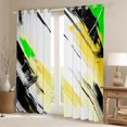 thumbnail image 2 of Manfei Graffiti Strieps Lines Blackout Curtains Set of 2 (52x84 Each),Modern Graffiti Artwork Window Curtains,Yellow White Green Curtains and Drapes For Men Women,Ultra Soft Home Decor, 2 of 6