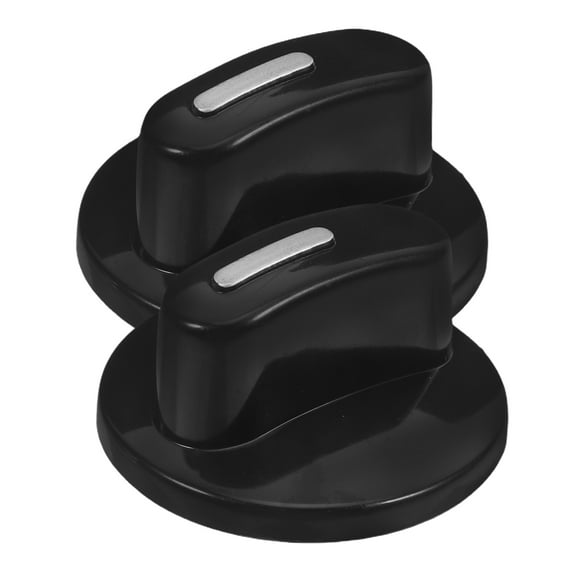 LEORX 2Pcs Universal Black Plastic Timer Knobs for Oven and Stove Easy Grip with Precise Pointer