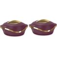 thumbnail image 1 of Casserole set | Inner Stainless Steel Casserole | Keeps Food hot & Fresh Chapati, Roti, Biryani Box | Kitchen Diwali Gift Item Set of 2 (2000 ml) Brown, 1 of 3