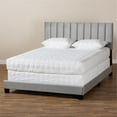 thumbnail image 2 of Bowery Hill Velvet King Size Panel Bed w/ Tufted Headboard in Gray/Black, 2 of 10