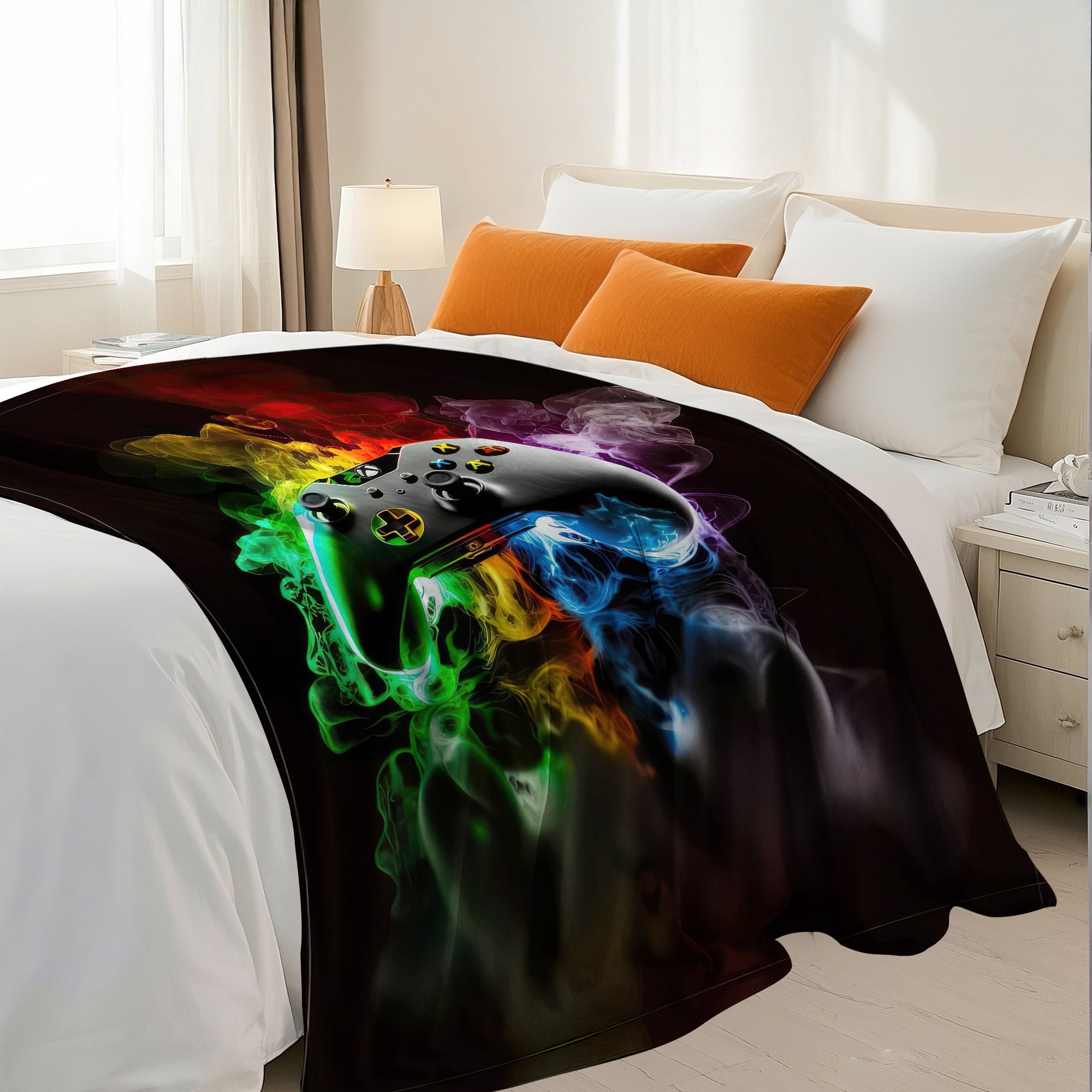 Flannel Fleece Gaming Throw Blanket Bed Blanket, Lightweight Cozy Plush Blanket for Sofa Couch,50"X60"