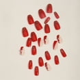thumbnail image 2 of Christmas Decoration Fofosbeauty False Nails, Coffin Press on Nails Tips Design, Flower Blood Red, 2 of 7