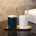 thumbnail image 3 of 2 tazas de baño, soporte para cepillo, vaso de cerámica, 3 of 4