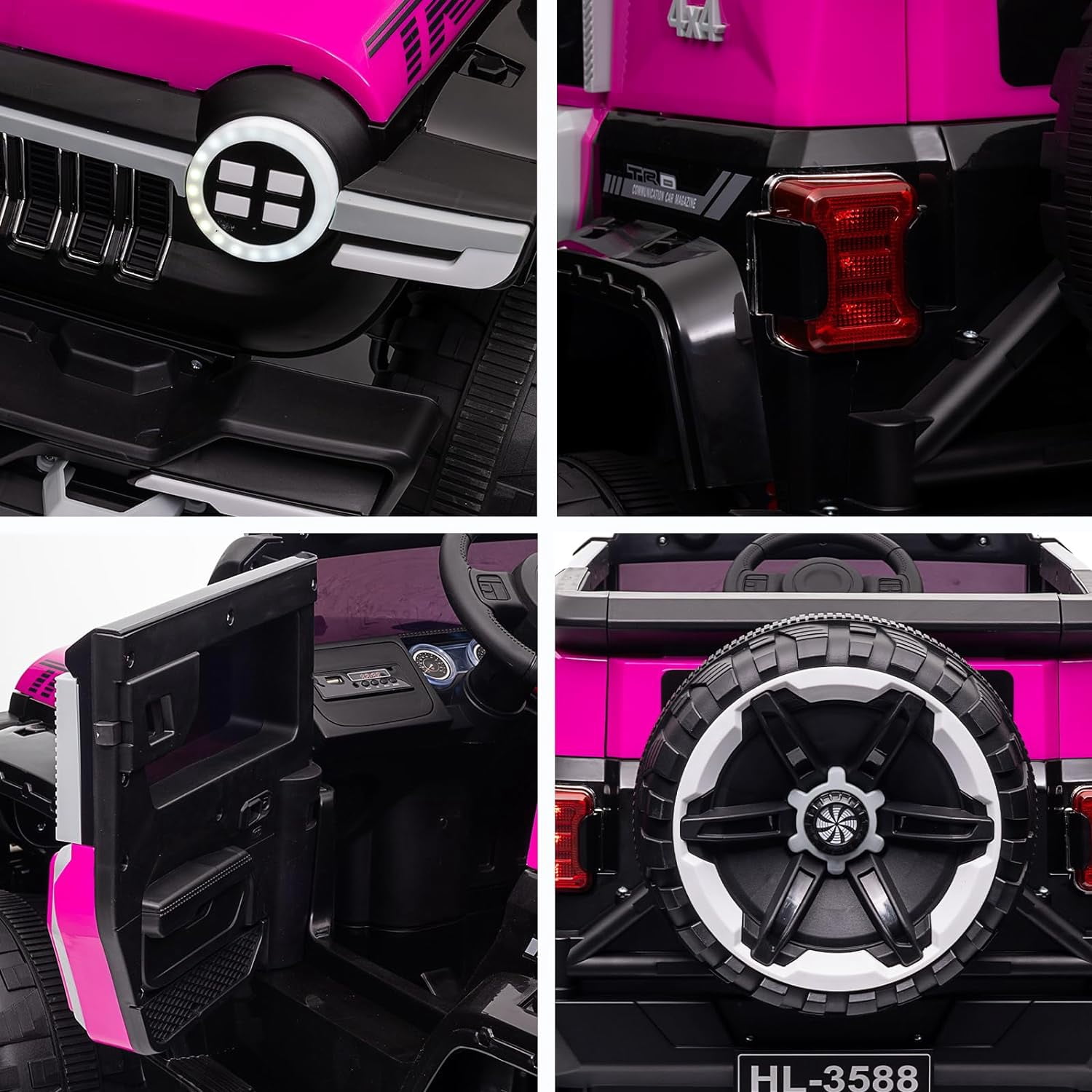 EastVita 12V Ride on Car FL-3588 Off-Road Vehicle Ride on Toy 25W*2 4 Wheeler Battery Powered Quad Toy Vehicle with Remote Control /MP3/ Suspension System /LED Lights/Off-Road Tires/etc