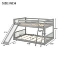 thumbnail image 5 of Bellemave Full Over Full Bunk Bed with Slide and Ladder Wood Floor Bunk Bed with Headboard Full Size Low Bunk Bed Frame No Box Spring Needed, Gray, 5 of 9