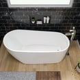 thumbnail image 3 of 68 inch White Oval Acrylic Free Standing Soaking Bathtub, 3 of 8