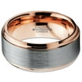 thumbnail image 3 of Charming Jewelers Tungsten Wedding Band Ring 10mm for Men Women Comfort Fit 18K Rose Gold Plated Beveled Edge Brushed Polished Lifetime Guarantee Size 8.5, 3 of 5