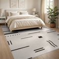 thumbnail image 3 of ODIKA 8'x10' Washable Area Rug Durable, Non-Slip Beige Black Geometric Lines and Blocks Design Contemporary Abstract with Minimalist Style for Living Room, Under Sectional, Family, 3 of 7