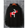 thumbnail image 4 of Sudadera con capucha para hombre, sudadera con capucha con estampado de hoja de arce de Canadá, sudadera informal con capucha para hombre con bolsillo tipo canguro para primavera y otoño, 4 of 5