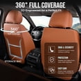 thumbnail image 6 of FLORICH Leather Car Seat Covers Full Set for Cars, SUVs & Trucks, Brown Black Front & Rear Automotive Seat Covers, Universal Fit for Toyota Honda Ford Jeep, 6 of 14