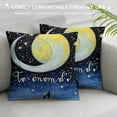 thumbnail image 3 of GOSMITH  Gold Moon Stars Pillow Cover Blue and Black Starry Sky Decorative Pillow Cover Double Sides Print Universe Space Shining Star Throw Pillow Cover for Living Room Couch,Single Pack, 3 of 5