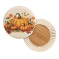 thumbnail image 7 of SEANATIVE Thanksgiving Maple Leaf Round Stool Cover Set of 2 Fall Pumpkin Stool Protector Covers Size S Comfortable Elastic Cafe Round Chair Covers Home Decor, 7 of 7