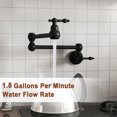 thumbnail image 5 of Boyel Living Pot Filler Kitchen Faucet Folding Sink Faucet, Single Hole Double Joint Swing Arm Pot Filler Folding Kitchen Faucet in Matte Black, 5 of 8