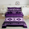 thumbnail image 2 of Erosebridal Bohemian Aztec Bedding Twin Comforter Set,Hippie Tribal Down Comforter,Black Purple Bedding Sets Twin with Comforter,Super Cozy Boho Bedroom Decoration,Reversible,2-Piece, 2 of 8