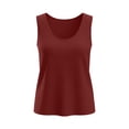 thumbnail image 5 of Womens Tank Tops Summer Fashion Solid Color Round Neck Casual T Shirts Loose Flowy Sleeveless Blouses Beach Vacation Outfits, 5 of 6