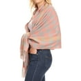 thumbnail image 5 of Sakkas Iris Warm Super Soft Pashmina Shawl / Scarf with Fringes - Grey Plaid - One Size Regular, 5 of 5