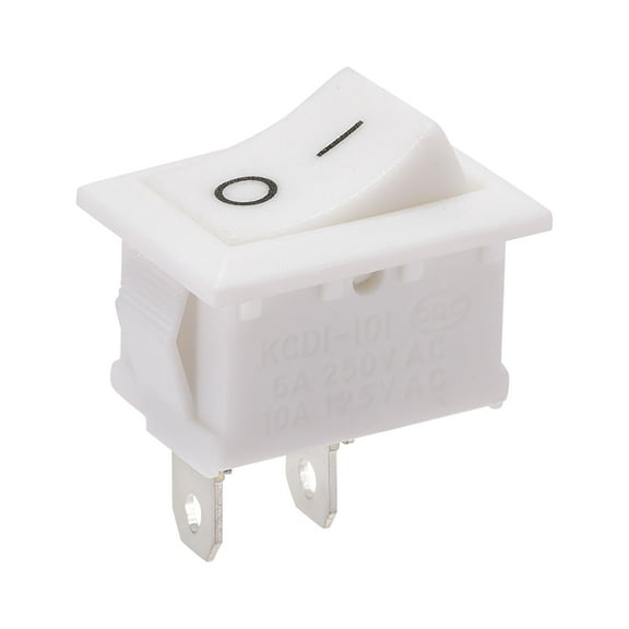Mini Boat Rocker Switch White Toggle Switch for Boat Marine ON/OFF AC 250V/6A 125V/10A, 1pcs