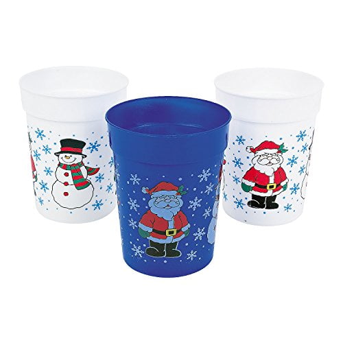 One Dozen Plastic Holiday Cups/CHRISTMAS Cups/Christmas Tableware and Party Supplies