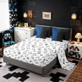 thumbnail image 4 of Meiyoeat Checkerboard Pattern Queen Bedding 7pcs for Adults, Classic Chess Print Bedding Comforter Set Queen, Blue Black, 4 of 6