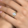 thumbnail image 4 of Gem Stone King 925 Sterling Silver Green Peridot Ring Set with Oval Moissanite (3.60 Cttw), 4 of 7