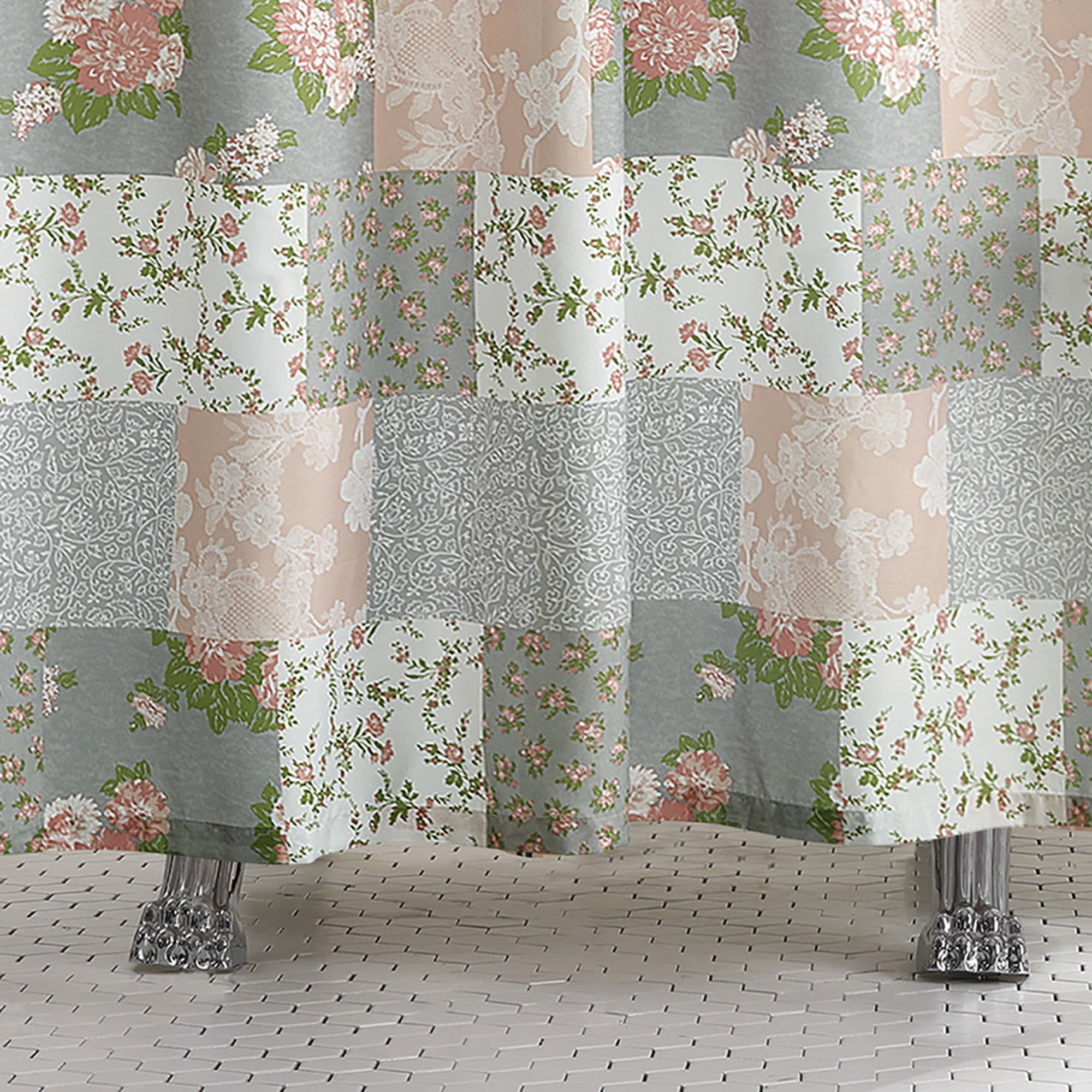 Modern Heirloom La Flor Blush Shower Curtain 72"X72'