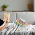 thumbnail image 3 of Unicorn Soft Flannel Fleece Throw Blanket, Hand Drawn Rainbow with Doodle Stars and Believe in Wonder Words Positive Vibes, Cozy Plush for Indoor and Outdoor Use, 50" x 70", Multicolor, by Ambesonne, 3 of 5