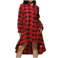 thumbnail image 1 of Qiopertar Robe Décontractée Mode pour Femmes Col en V Manches Longues Robe Longue Taille Patchwork Liquidation à Moins de 5$ en Liquidation Offres d'Accès Anticipé, 1 of 5