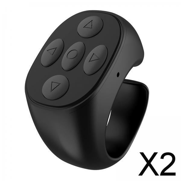 2x Control Remoto Inalámbrico Para Teléfono Bluetooth, Mini, Recargable Para Tomar Fotografías, Color Negro