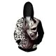 thumbnail image 2 of Sudadera con capucha holgada para hombre de otoño Novedades en sudaderas y sudaderas Sudadera con capucha con estampado de monstruo femenino enmascarado Sudadera con capucha y cremallera, 2 of 4