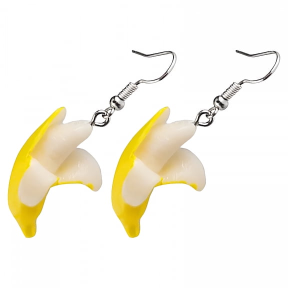 DESIGNICE Banana Fruit Earrings Funny Dangling Scented Body Glitter Roll on Novelty Resin Banana Earrings
