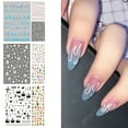 thumbnail image 3 of Fingernail Art Stickers Self-Adhesive 3 Sheets 3D Nail Decals Toenail Stickers, 3 of 9
