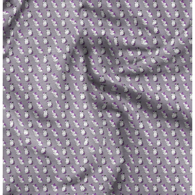 Soimoi Tissu en Rayonne Imprimé Chat Animal 1 Yard 56 Pouces de Large