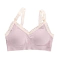 thumbnail image 3 of Vhkiploz Seamless Bralette for Women's Everyday Athletic Sporty Yoga Bra Solid Color Full Coverage Wireless Bra with Lace Adjustable Straps, 3 of 6