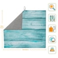 thumbnail image 3 of Honeii Teal Turquoise Wood for Dish Drying Mat for Kitchen Counter, Non-slip Rubber Backed, Hide Stain Kitchen Super Absorbent Draining Mat, Dish Rack Pad, 3 of 8