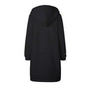 Winter Jackets for Women Fleece Lined Long Jackets Hoodies Zipper Sweatshirts Jackets Mid Length Coats with Pockets coats for women
