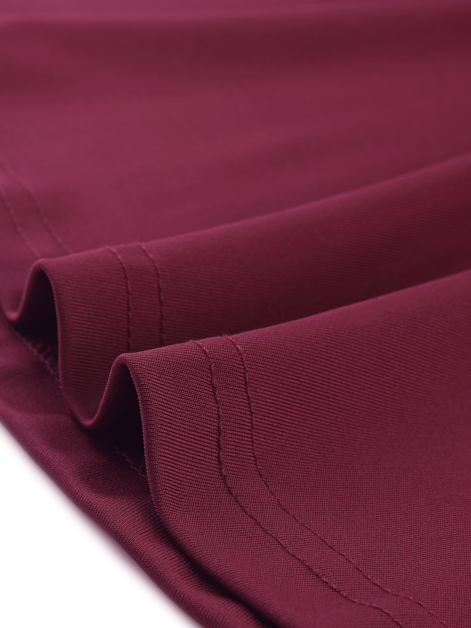 Unique Bargains Women's Plus Size Short Sleeve Solid Outfits Fashion Wrap Peplum Tops 1X Burgundy