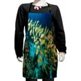 thumbnail image 1 of Underwater Kids Apron, Large Group of Fish Swimming Around a Coral Reef in the Ocean, Boys Girls Apron Bib with Adjustable Ties for Cooking Baking Painting, Dark Sky Blue Multicolor, by Ambesonne, 1 of 2