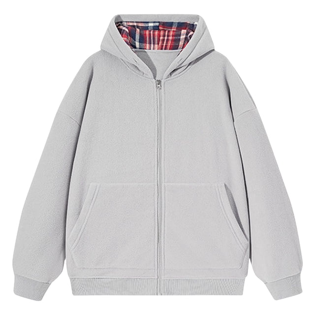 LOVZFMLL Jackets for Men's Warm Solid Color Zipper Pocket Long Sleeved Hooded Casual Jacket