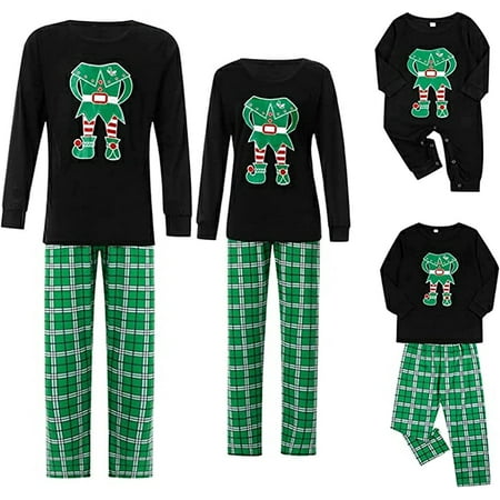 

Family Matching Christmas Pyjamas Set Elk Plaid Christmas Lounge Wear Nightwear for Adult Kids Sleepwear