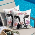 thumbnail image 5 of Farmhouse Cattle with Flowers Throw Pillow Cover Butterfly Wildflowers Cotton Linen Cushion Cover Throw Pillow Case with Invisible Zipper for Couch Sofa Bed Chair Car 16x16 Inch, 5 of 14
