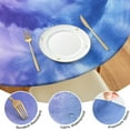 thumbnail image 4 of Purple Blue Tie Dye Pattern Round Fitted Tablecloth with Elastic Edge,Dining Table Cover Waterproof,Outdoor Round Tablecloth for Camping,Dining,Indoor and Outdoor, 4 of 7