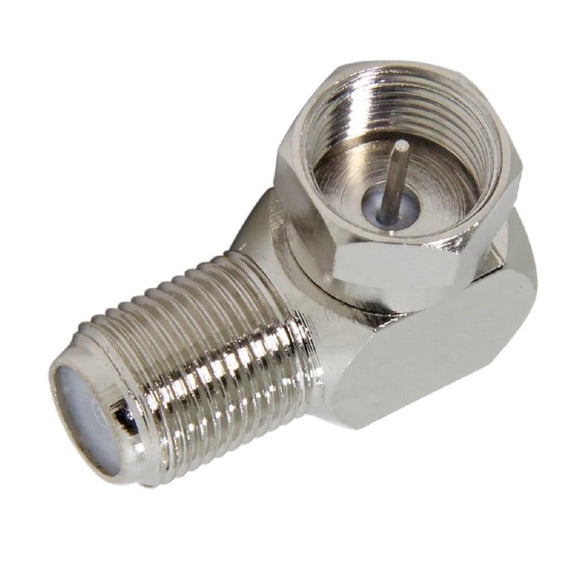 (50) Pack of Right-Angle Coaxial Connector, RG6 F Type Female to Male Adapter