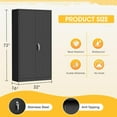 thumbnail image 2 of SOLAURA Metal Storage Cabinet with Locking Doors and 4 Adjustable Shelves, 71"H x 32"W x 16"D Cabinet for Office, Home, Garage, Warehouse(Black), 2 of 7