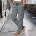 thumbnail image 6 of Bosfbaoi Cargo Pants for Women Elastic Drawstring High Waist Straight Leg Casual Work Pants with Multi Pockets, 6 of 6